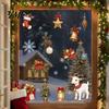 Holiday Atmosphere Decor Christmas Lamb Static Glass Stickers, Reusable PVC Window Cling, Decorations Decals with Bells Snowflakes Tree And Gifts for
