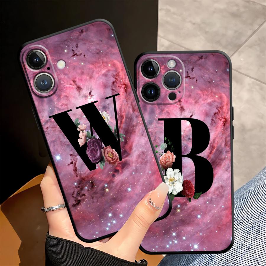 Персонализированный чехол с буквами для Apple iPhone 17 Pro Max 13 16 XR XS MAX Air 15 Pro 7 8 11 14 12 Funda Чехол для телефона