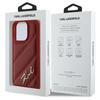 Karl Lagerfeld Klhcp16Lpqdsmgr iPhone16 Pro 6.3 Красный/Red Жесткий чехол Стеганый Signature