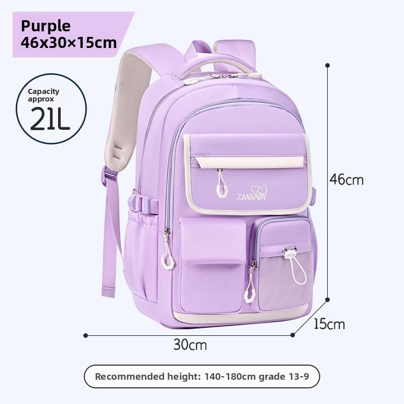 Oxford Cloth Junior School Backpack For Girls With Breathable And Lightweight Design