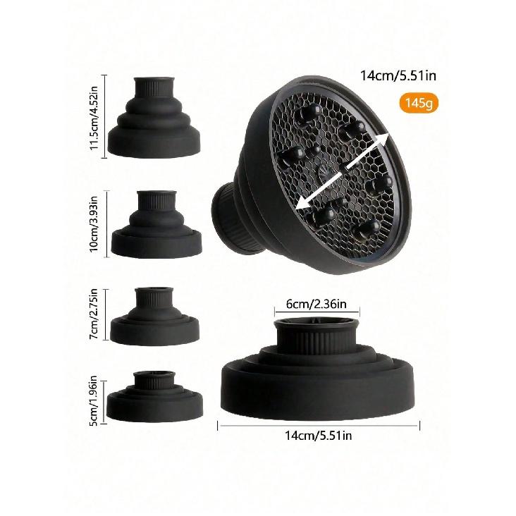1pc Universal Silicone Hair Dryer Diffuser Cover Adjustable Heat-Resistant Accessory Used to Define Curly and Frizzy Control Mass Air Flow 3