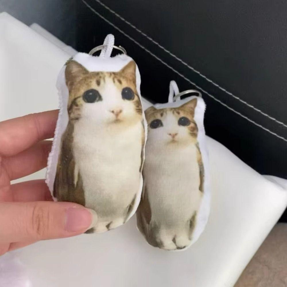 Squeeze Cat Voice Keychain With Sound Cat Plush Pendant Creative Meowl Keyring Bag Pendant