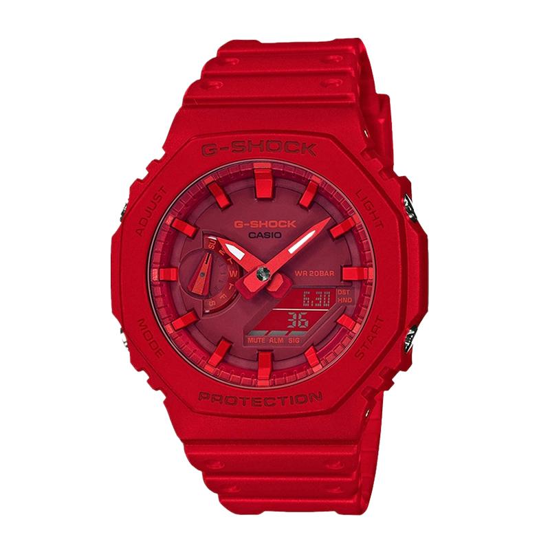 Casio Унисекс Серия с двойным жидкокристаллическим/аналоговым дисплеем Красные часы GA-2100-4A(Watch4--)