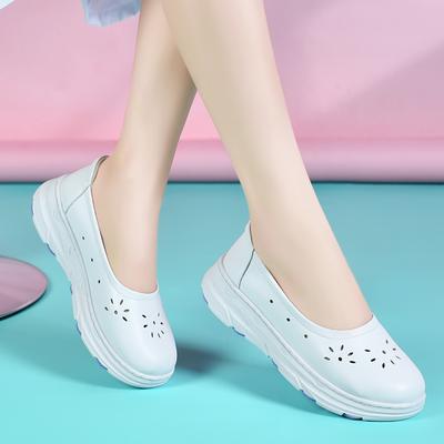Женские лоферы на плоской подошве, повседневные слипоны, обувь для медсестер, женская уличная нескользящая мягкая дышащая белая рабочая обувь