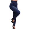 Женские брюки-карандаш с высокой талией Леггинсы с принтом Поддельные джинсовые брюки Джеггинсы Брюки