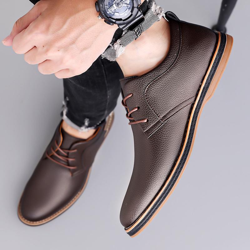 Мужские летние туфли дерби из кожи в британском стиле 2025 - Формальные, Повседневные, Мягкая подошва, Ретро-тренд