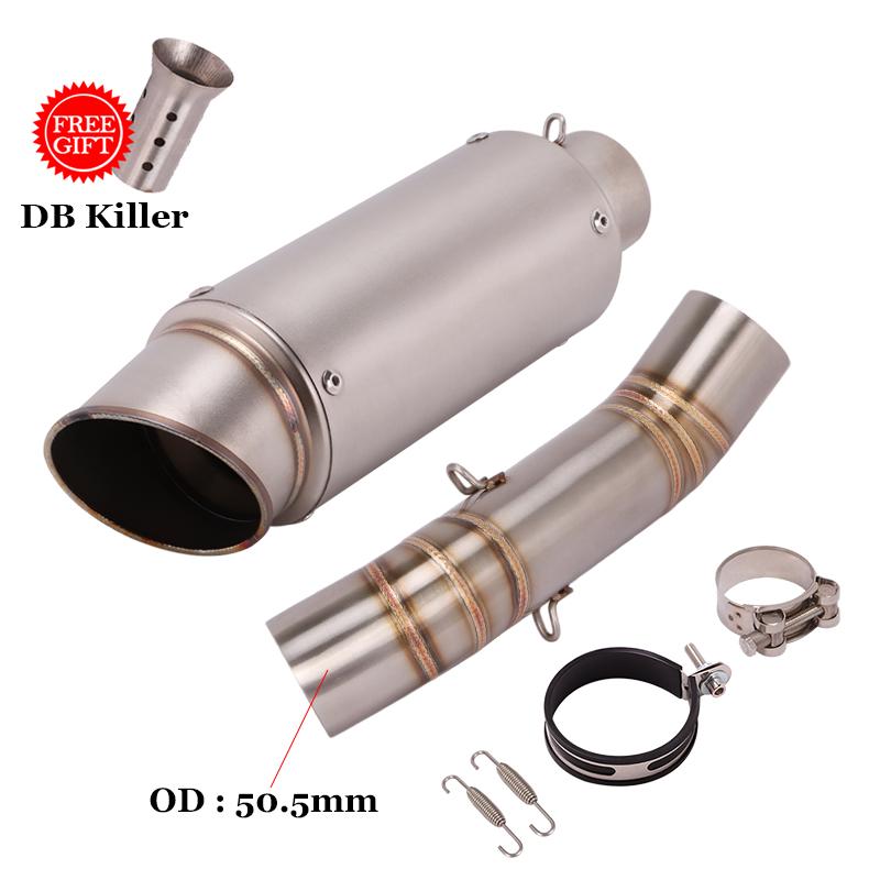 Motorcycle Exhaust Carbon Fiber Escape Mid Link Pipe 51mm Tail Muffler Tube DB Killer Slip On For Honda NX500 NX 500 2024 Year