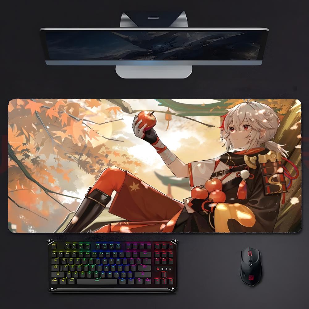 Genshin Impact Gentle Kaedehara Kazuha Mouse Pad Large Gaming Mousepad With Stitched Edges Thickened Desk Mat Pc