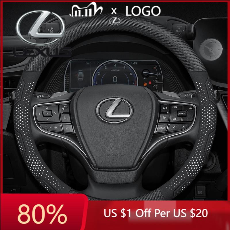 2026 Hot Interior Stickers Car Carbon Fiber Leather Steering Wheel Cover For Lexus F Sport RX300 LS500h GS300 IS300 CT200h NX300