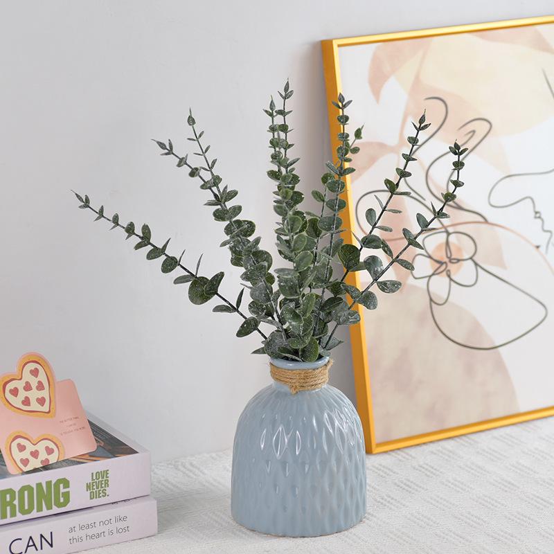 Soft Rubber Eucalyptus & Gray Money Leaf Cuttings for DIY Home Decoration & Artificial Flower Arrangements