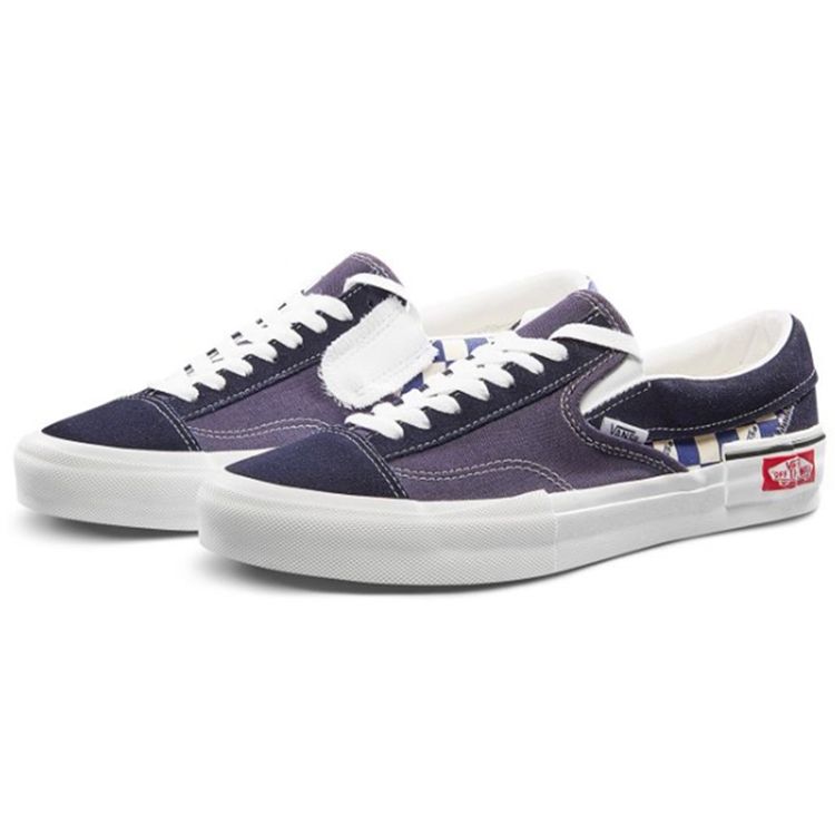 Vans Кеды слипоны ретро повседневные низкие парусиновые унисекс синие белые в клетку VN0A3WM5TLI