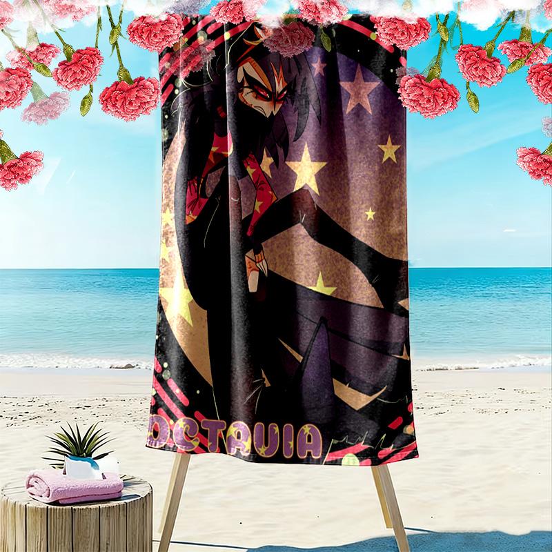 Helluva Boss Octavia 2D Flat Print Beach Towel, Large Soft Quick Dry Towel for Beach Camping Swimming.MSTJ0918114