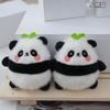 Charming Fluffy Panda Keyring Cute Animal Plush Doll With Pp Cotton Filling