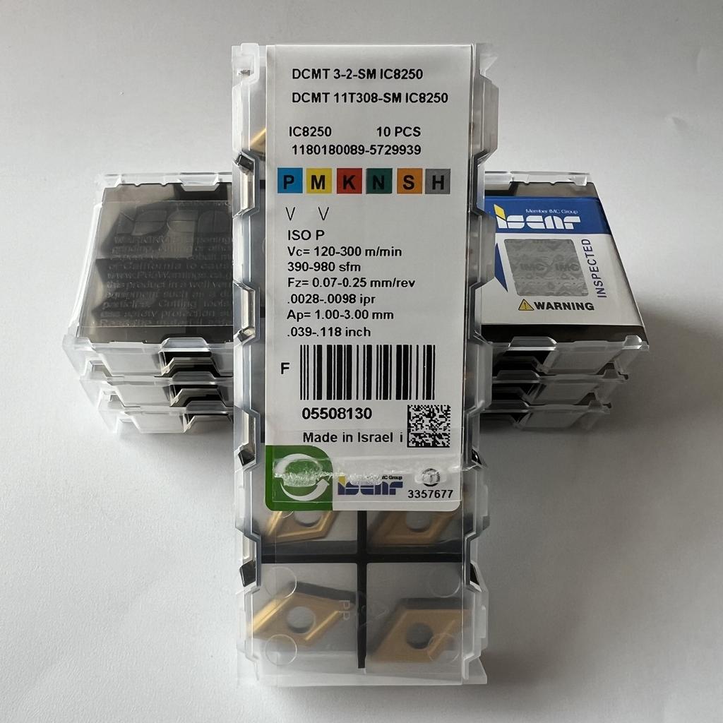 ISCAR / DCMT11T308-SM IC8250 / Industrial indexable carbide inserts 10 Pcs