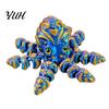 3D Printed Ocean Animal Toy Articulated Octopus Figurine, Movable Joints Fidget Toy, Stress Relief Decoration Flexible Figure for Home Office