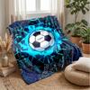 Soccer Ball Breaks Through Pattern Theme blanket Lightweight Warm Flannel Blanket Decorative Throw Blanket for Home Decoration