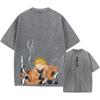 Harajuku Demon Slayer Grafik T-ko'ylak Erkaklar Vintage Katta O'lchamli Anime Yuvilgan Ko'ylak Ayollar uchun Streetwear Tshirt
