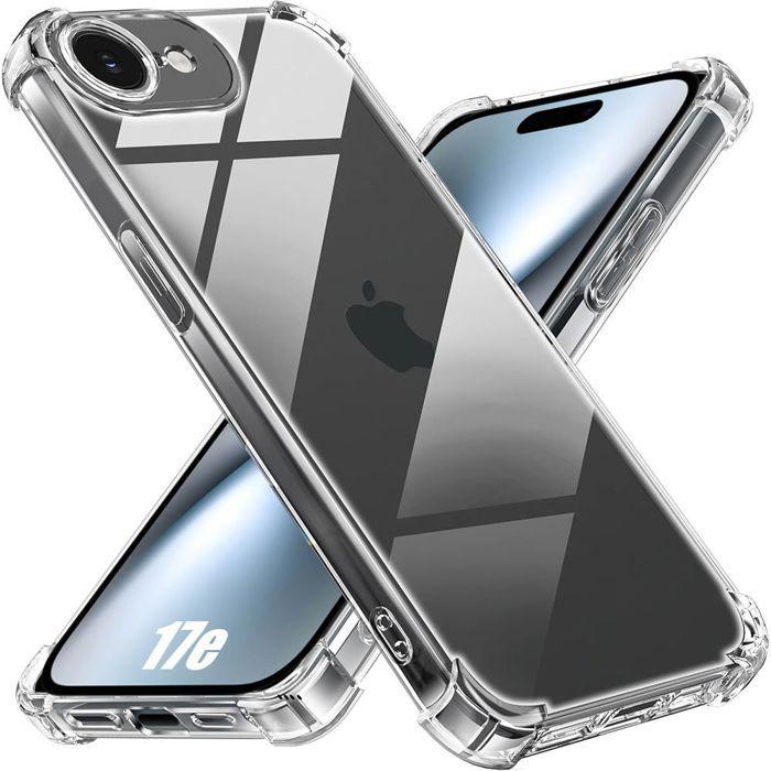 Coque pour iPhone 17e, Protection Silicone Antichoc Slim Coins Renforcés Transparent