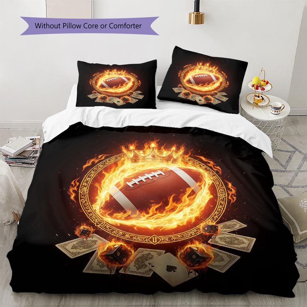 Burning ball Pattern Bedding Quilt Set Quilt Cover Pillowcase Home Decoration Birthday Gift (1 * duvet cover + 2 * pillowcase, without core)