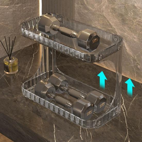 Double Layer Makeup Storage Rack Bathroom Countertop Organizer Large Capacity Perfume Tray Cosmetics Storage Shelf