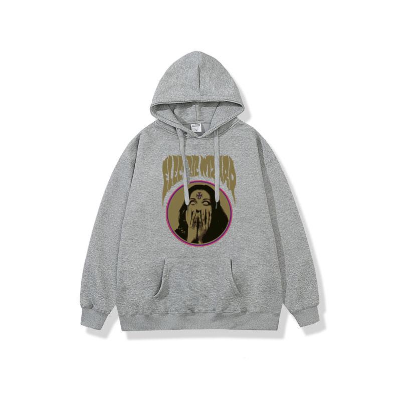 Худи с принтом Electric Wizard Possessed Мужское Женское Рок Готика Толстовка Повседневная Свободные Худи Унисекс Черный Уличная Одежда