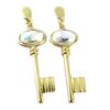 [P9656] - Designer Earrings 'Clé Des Possibles' Boreal White Gold - 60x15 Mm
