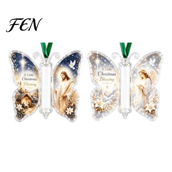 Thoughtful Gift for All Occasions 2Pcs Acrylic Butterfly Money Holder Hanging Ornaments, Decorative Cash Pendant Christmas Unique Birthday Present