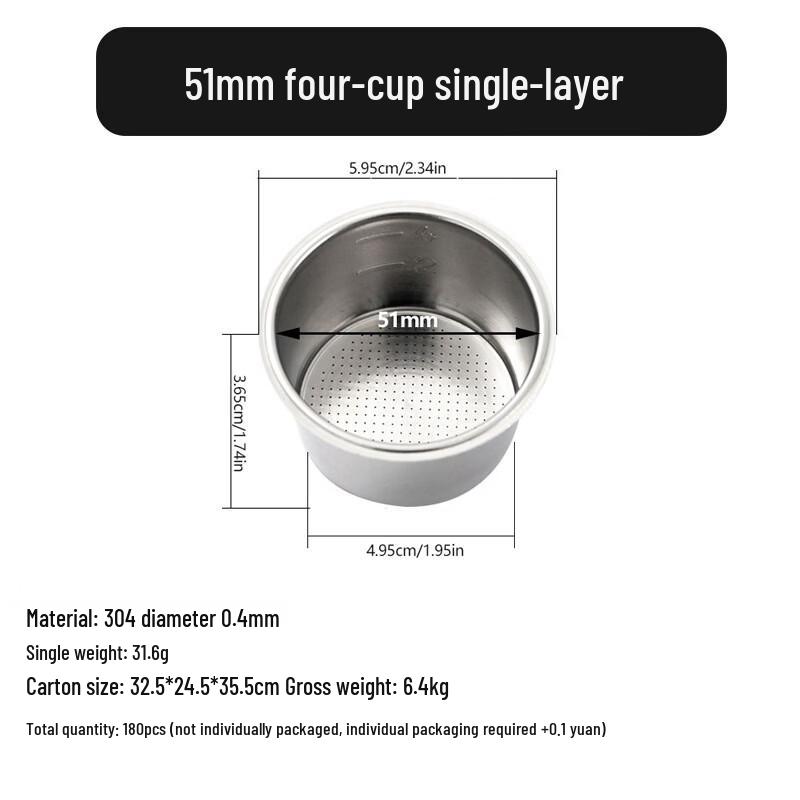 Changqi 304 Stainless Steel Espresso Coffee Filter Baskets