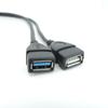 USB 3.0 A 1 штекер-2-полосный двойной USB-разъем USB-концентратор для зарядки данных Адаптер питания Y-разветвитель USB-кабель питания Шнур-удлинитель