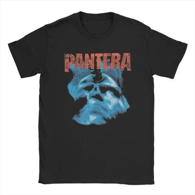 Группа Рок-музыка Pantera Металл Мужские футболки 100% Хлопок Футболки Лето Футболка с коротким рукавом Круглый вырез Модная футболка 4XL 5XL 6XL