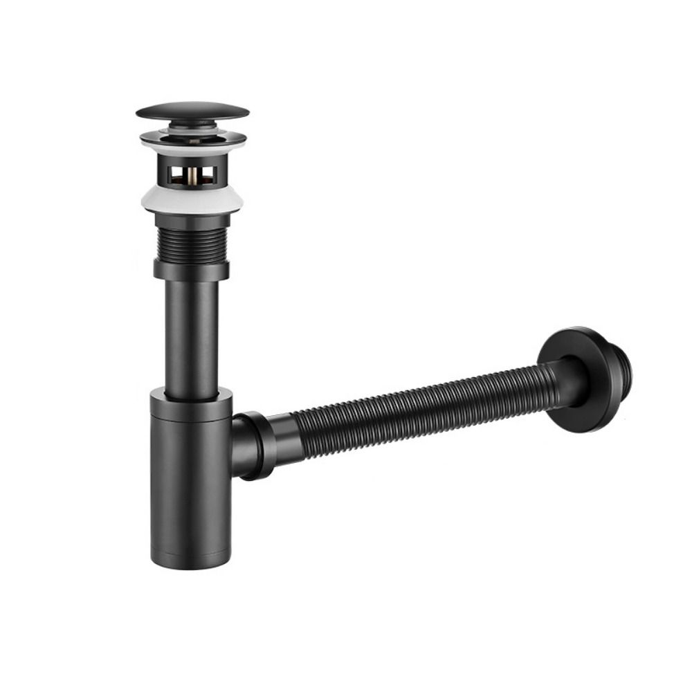 Всплывающая пробка для слива Круглый P-образный сифон Комплект сливной трубы Сифон Сливное отверстие Сантехническая труба Ванная комната