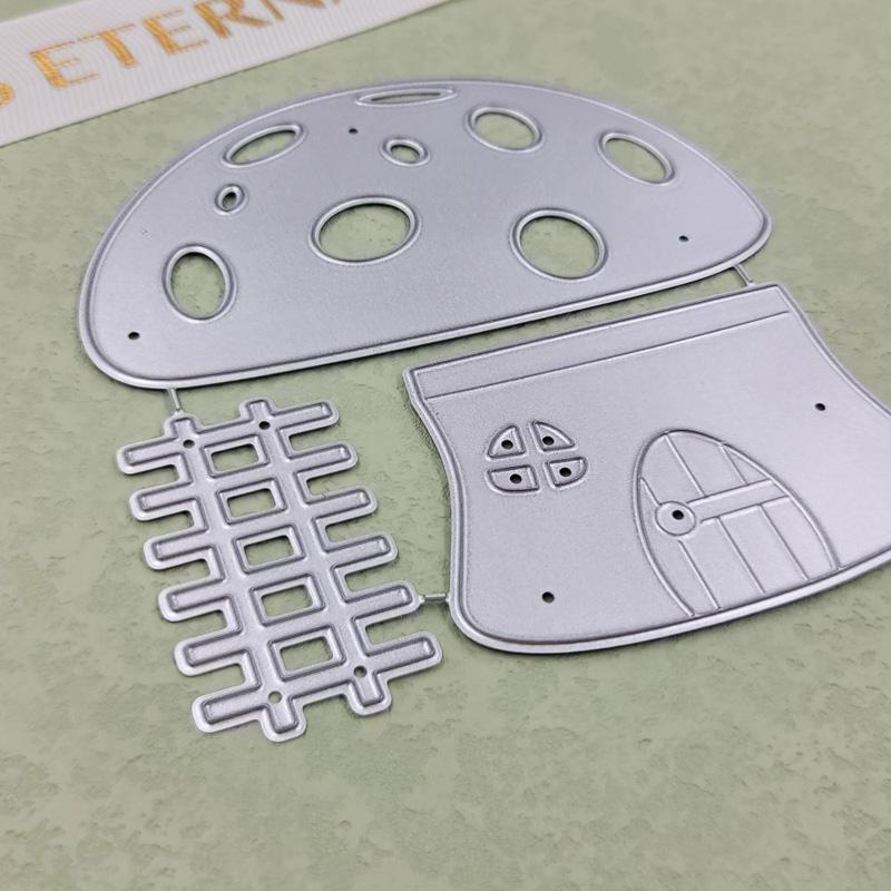 Грибной домик, дизайн, стиль, трафарет для резки металла для DIY, скрапбукинг, альбом, фототиснение, бумажная карта, ремесленный декор