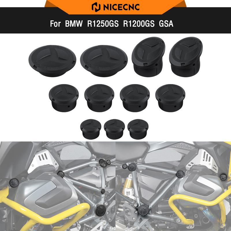 11PCS Frame Hole Cover Cap Plug For BMW R1250GS 2018-2022 R1250GS Adventure 2018-2024 R1200GS R1200GS LC Adventure 2014-2018