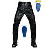 Motorcycle Riding Pants Mens PU Leather Windproof Waterproof Protective Gear