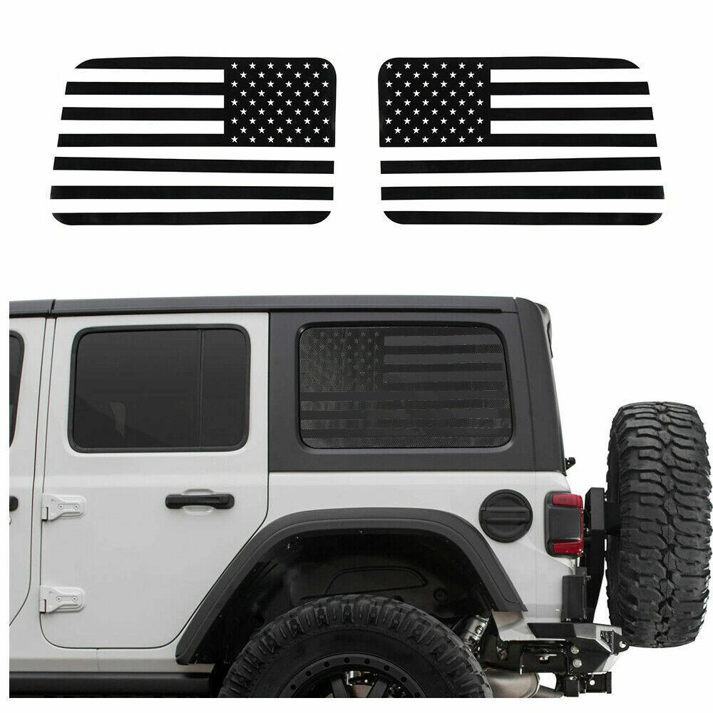 USA Flag Window Decal For Jeep Wrangler JL 2018+ Rear Window Sticker Accessorie