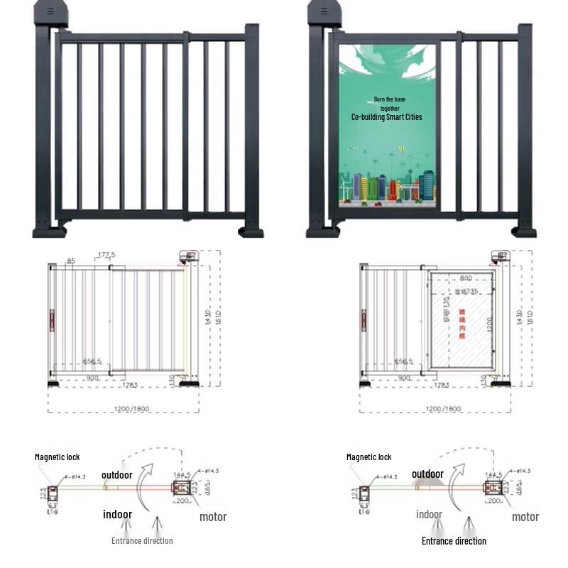 ZKTECO ADR5000Pro Advertising Gate with Glass Panel CN plug (adapter included)