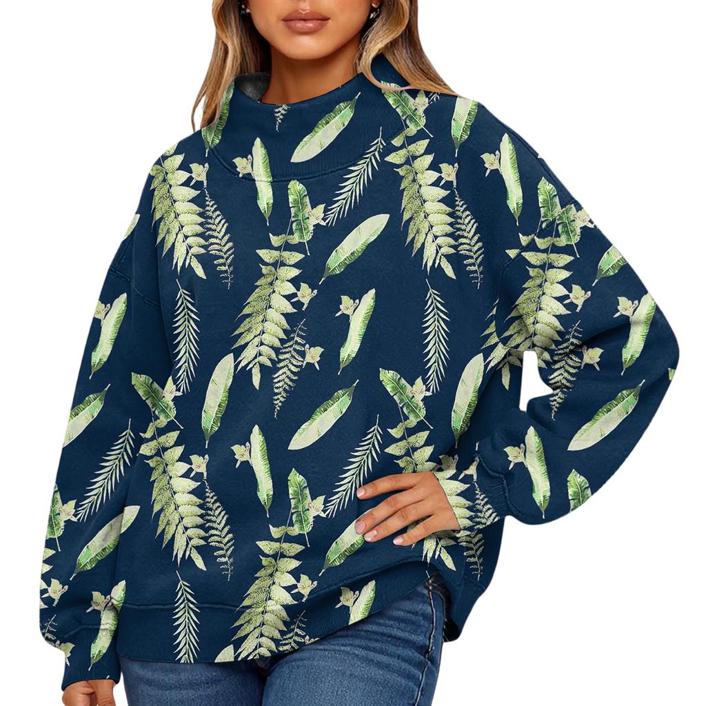 Женский свитшот с воротником-стойкой, осенний, удобный, оверсайз, нарядный пуловер, свитшоты без капюшона, уютные топы с высоким воротником