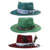 Wool Fedoras Panama Hat Exotic Distressed Homburg for Women Men Photo Props Western for Stage Live Show Headwear