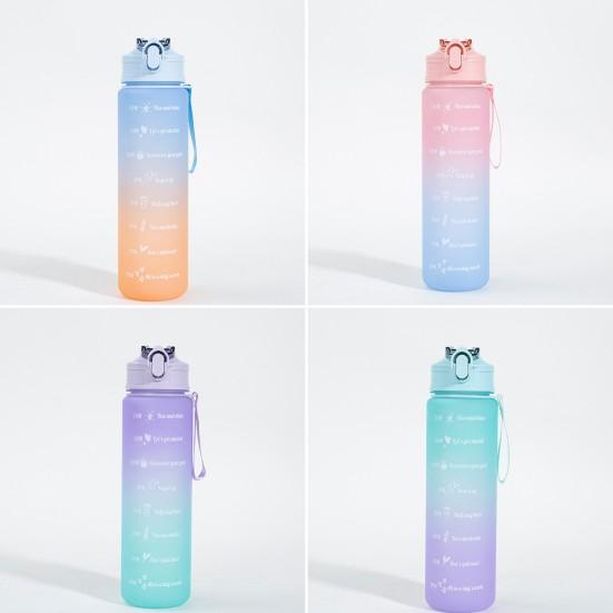 750ml Gradient Drinking Bottle Large Capacity Leak-proof Ins Style Travel Straw Jug Daily Use