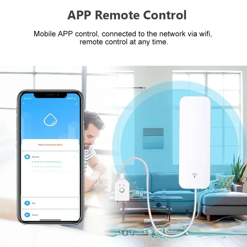 Tuya WiFi Zigbee Датчик протечки воды, Детектор протечки воды, Оповещения в приложении Smartlife, Сигнализация о затоплении, Домашняя безопасность