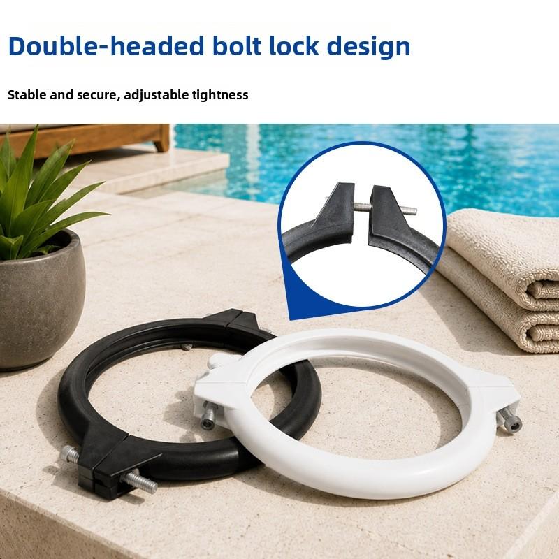 1.5 Inch For Pool Filter Cylinder Head Clamp with Gasket for Sand Filter Pump Replacement Leak Resistant Double Bolt Design