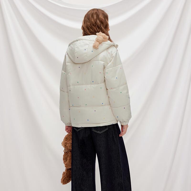 unifree Korean Style Cartoon Print Hooded Padded Jacket