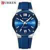 Мужские повседневные часы Curren 8465 с резиновым ремешком и календарем