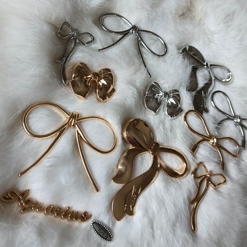 Элегантный золотой/серебряный бант, стильный аксессуар для рукоделия, металлические бабочки-узлы для поделок своими руками и украшения телефона