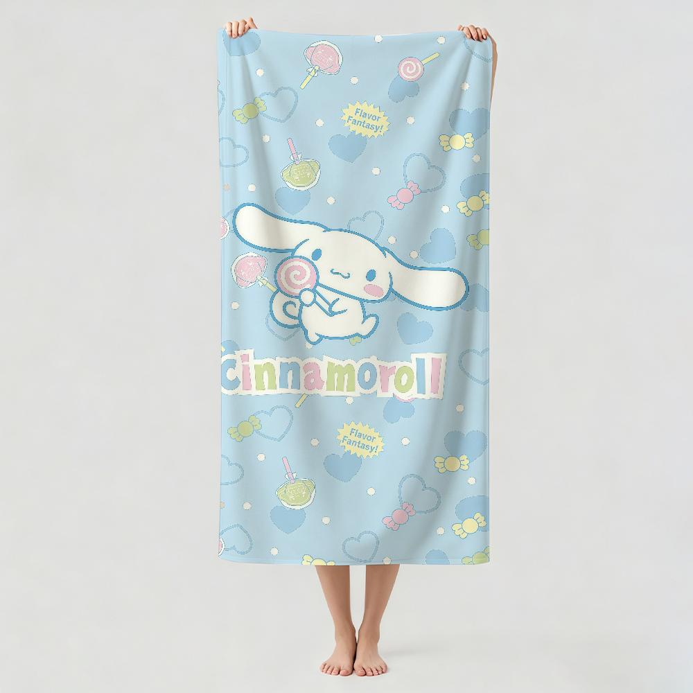 Мультяшный милый C-Cinnamoroll Полотенце Сушилка для полотенец Ванное полотенце Подходит для легкого плавания, кемпинга, йоги, пляжа, активного отдыха