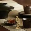 2 PCS Brass Eagle Bronze Carved-Brass Ornaments-Mini Animal Figurine-Gold Statues Home Decor-Tea Pet-Desk Decoration for Bookshelf Animal Paperweight