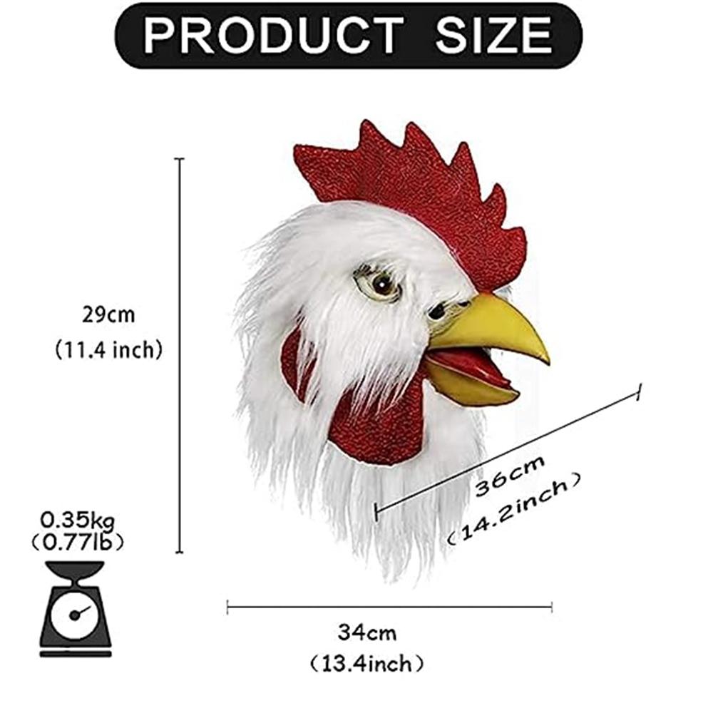 Латексная маска головы петуха животного для Хэллоуина, костюм для косплея, вечерние головные уборы, реквизит, новинка, плюшевая латексная маска с куриной головой