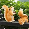 Squirrel Ornament Resin Squirrel Figurine Collectible Flower Pot Decoration Hand-painted Realistic Squirrel Sculpture for Home Indoor Garden Decor