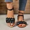 Women's Sandals  New Casual Open-toed Women's Flats Fashion Floral Designer Comfortable Walkable Shopping Women's Sandals
