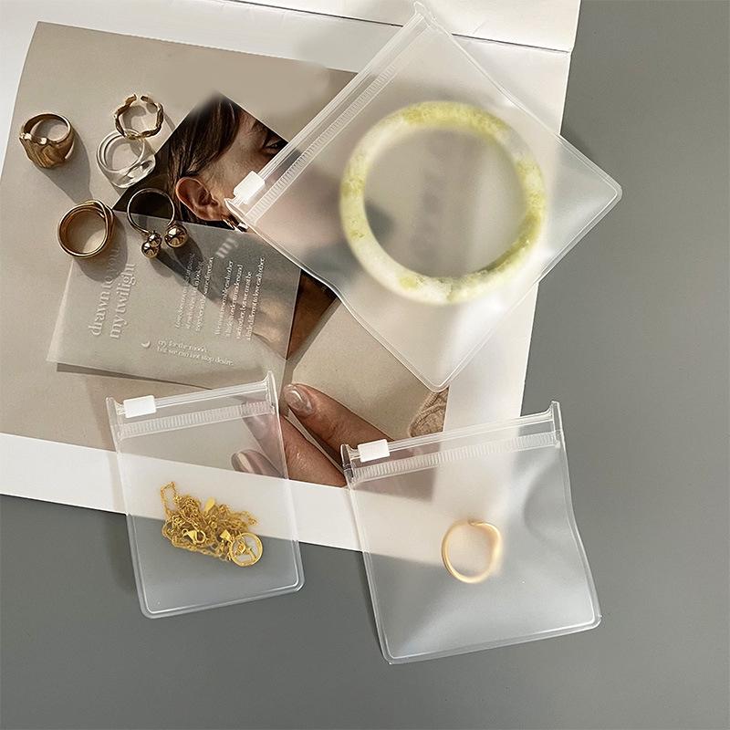 5 шт., прозрачные матовые пакеты из ЭВА с застежкой-молнией, пакеты для упаковки ювелирных изделий, серьги ручной работы, ожерелье, браслет, органайзер для хранения